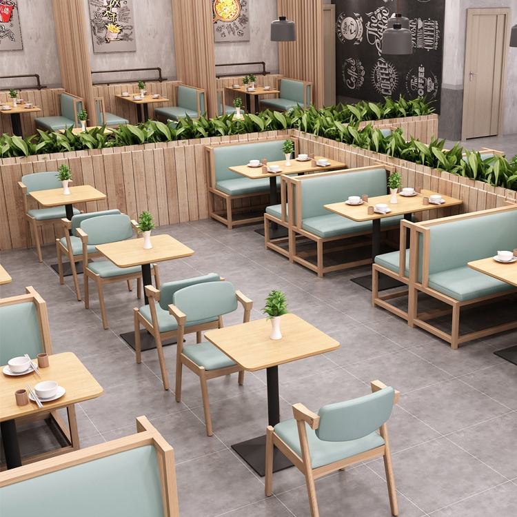 Modern leather sofa restaurant sets coffee shop furniture