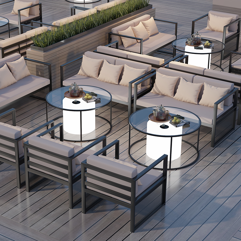 Cast aluminum furniture garden patio set for courtyard restaurant