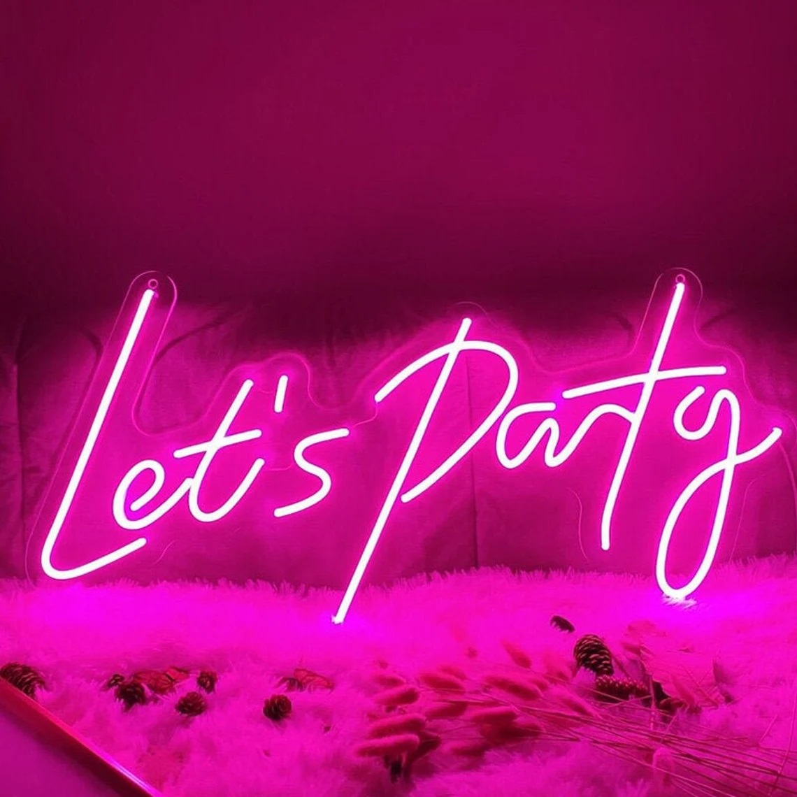  Custom RGB Neon Sign Color Changing Neon Sign Led Neon Light Custom Neon Wall Art Let's Party Neon Sign Bedroom Neon Sign Wedding Neon 