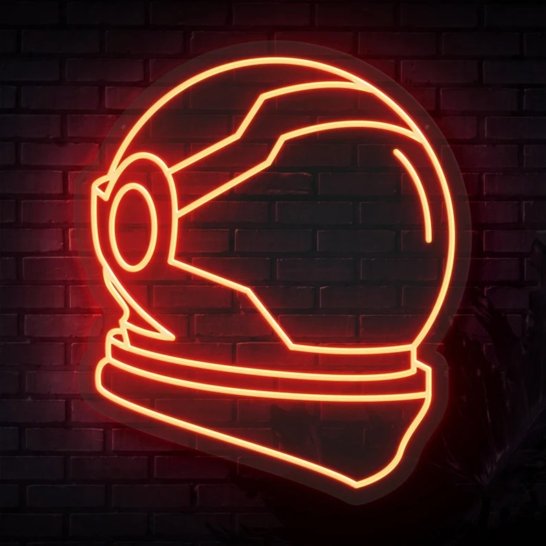 Astronaut Helmet Neon Signs Custom neon sign for house and Wall Decoration Design , MINI Astronaut Nasa Cosmonaut Neon light