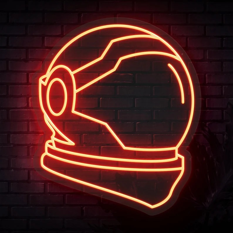  Astronaut Helmet Neon Signs Custom neon sign for house and Wall Decoration Design , MINI Astronaut Nasa Cosmonaut Neon light