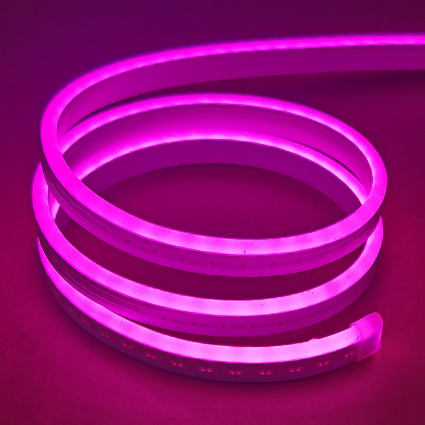 12V Pink color  silica gel led neon flex rope Flexible  Waterproof