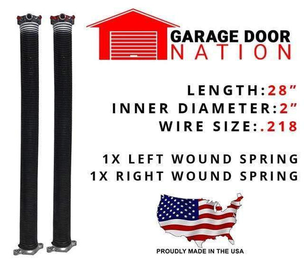 2 Inch x 28 Inch Right Wind Garage Door Torsion Spring for Heavy Lifting