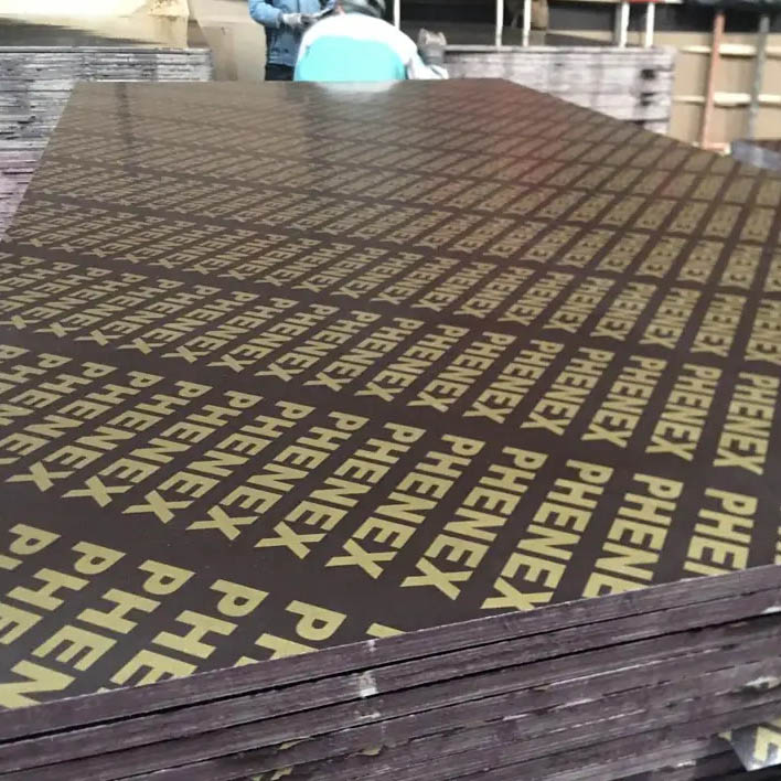 Black film faced plywood with logo