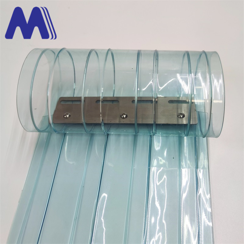 double ribbed colour transparent soft door curtain 