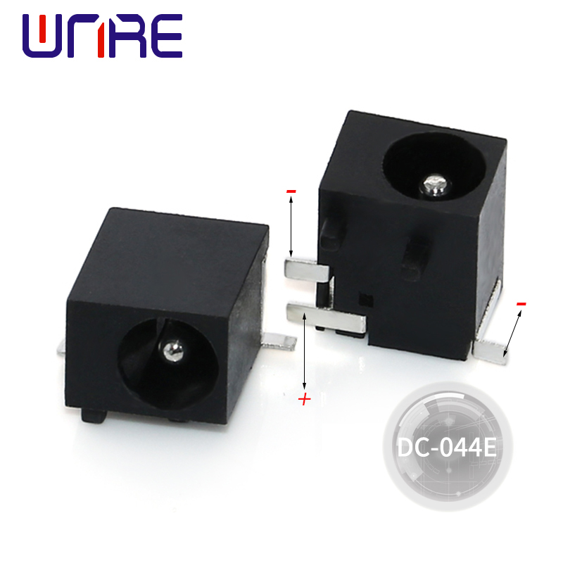DC-044E right angle smt 3pins 5.5*2.1mm smd black dc power female socket connector