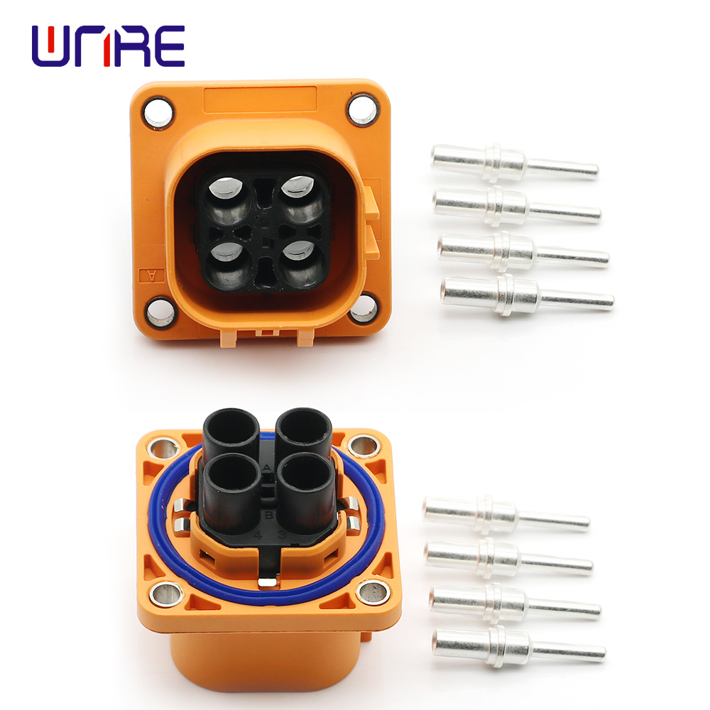 High reputation low current electric vehicle energy storage connector four-core waterproof socket