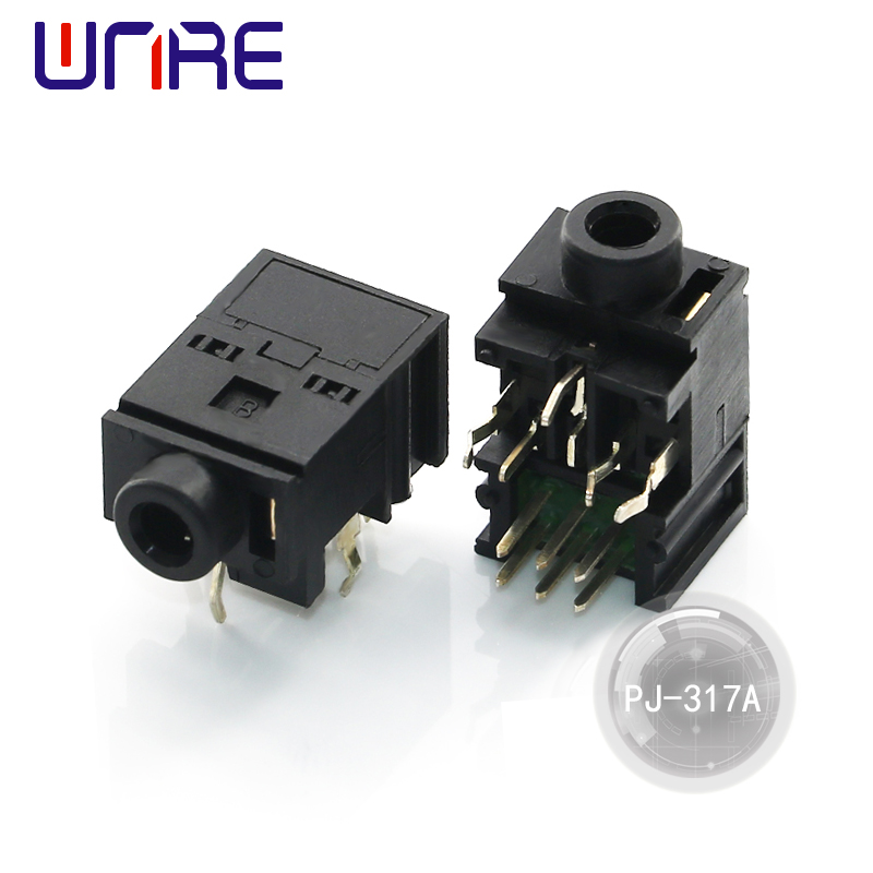 PJ-317A high quality headphone socket, simple and generous appearance, black