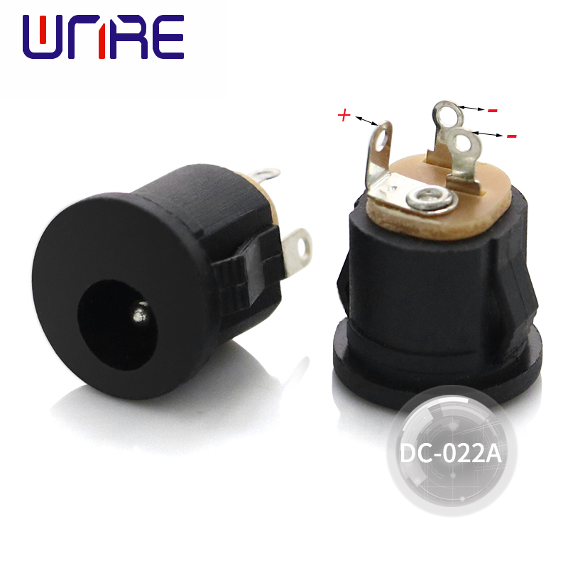 Round black power socket environmental charge DC-022A