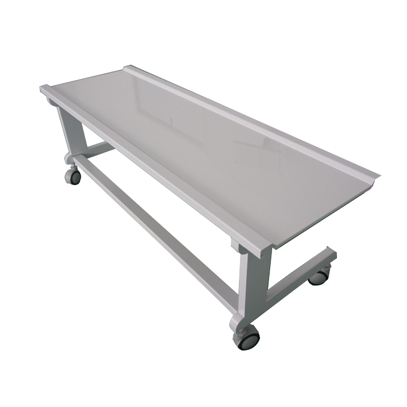 mobile radiography x-ray table with transparent surface for exposure