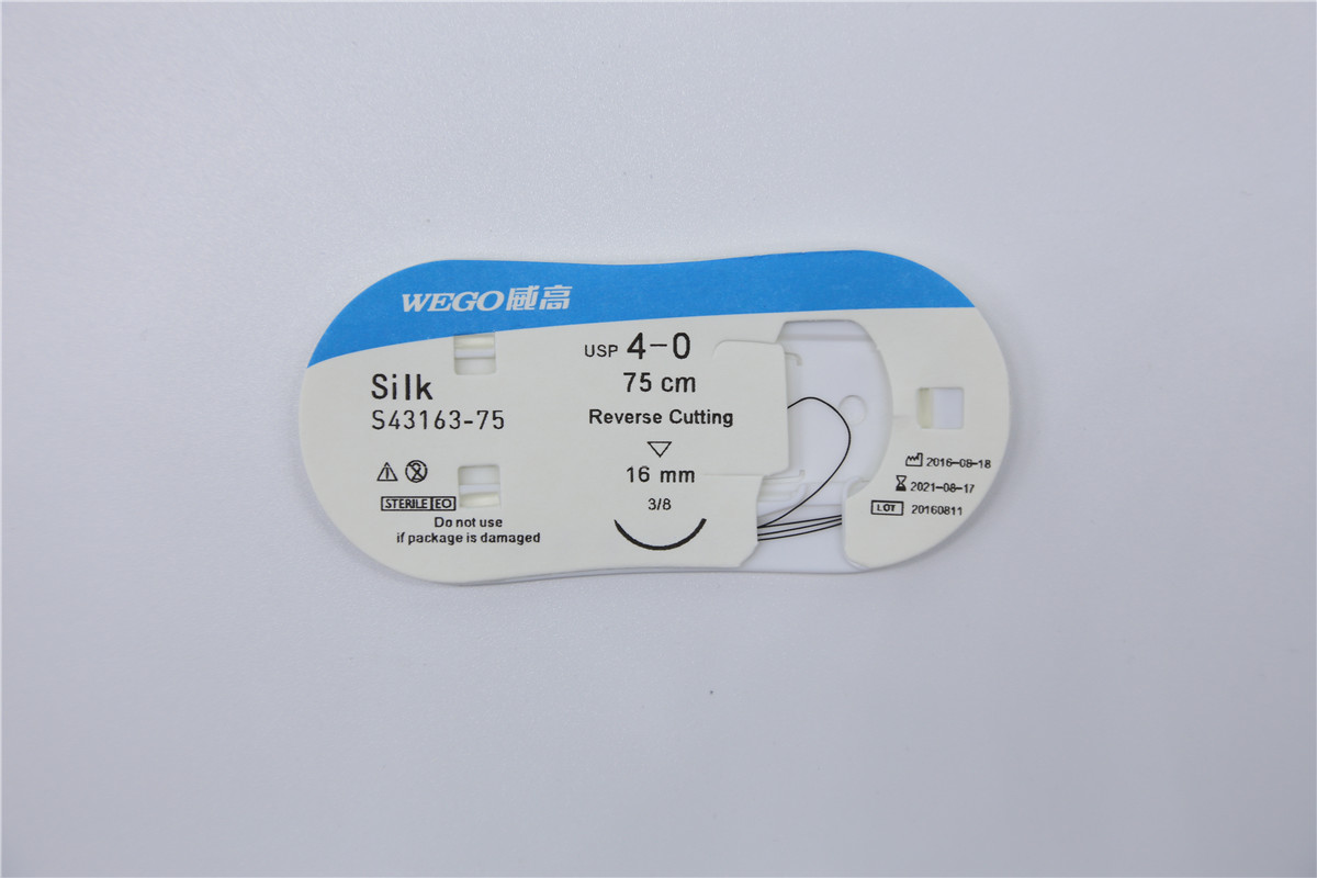 Sterile Multifilament Non-Absoroable Silk Sutures With or Without Needle WEGO-Silk03