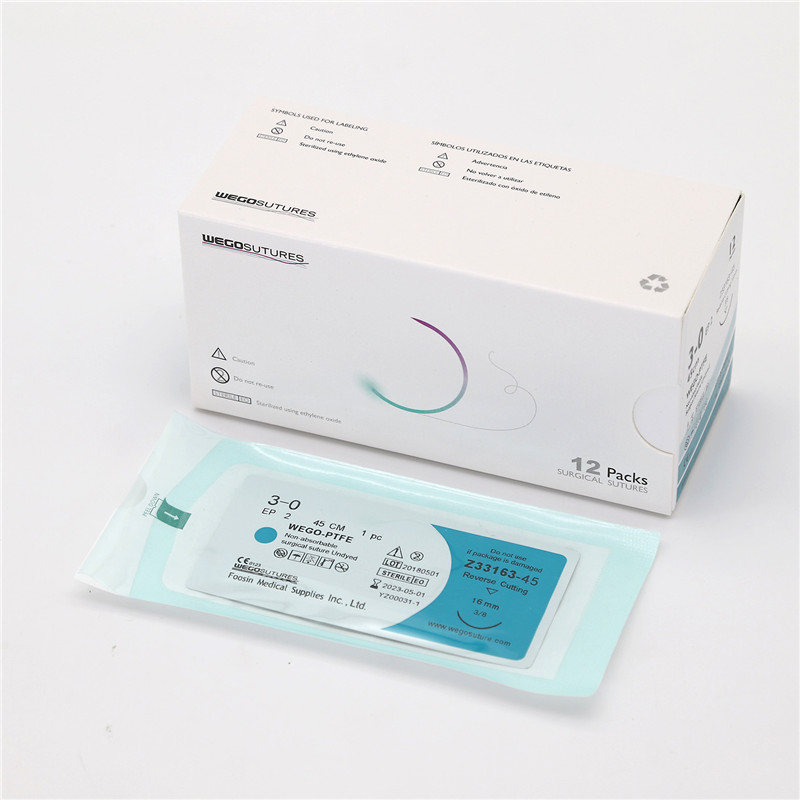 Sterile Monofilament Non-Absoroable Polytetrafluoroethylene Sutures With or Without Needle WEGO-PTFE