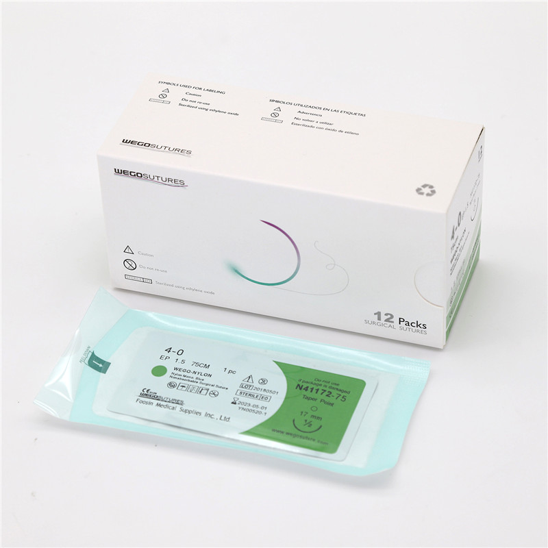 Sterile Monofilament Non-Absoroable  Sutures Nylon Sutures With or Without Needle WEGO-Nylon