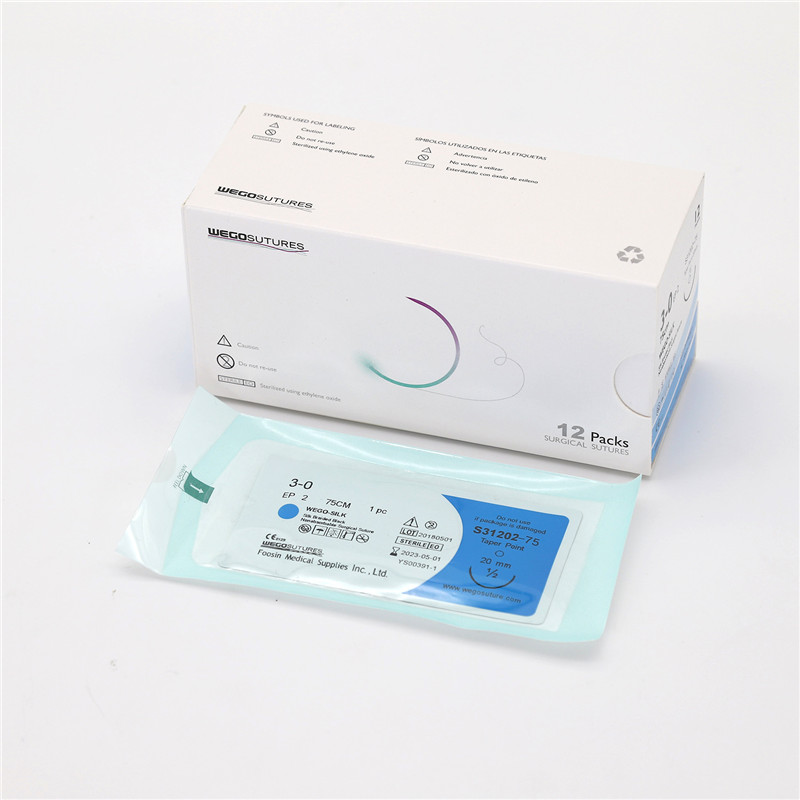  Sterile Multifilament Non-Absoroable Silk Sutures With or Without Needle WEGO-Silk