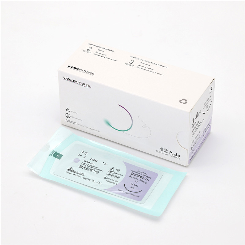  Sterile Multifilament Absoroable Polycolid Acid Sutures With or Without Needle WEGO-PGA 