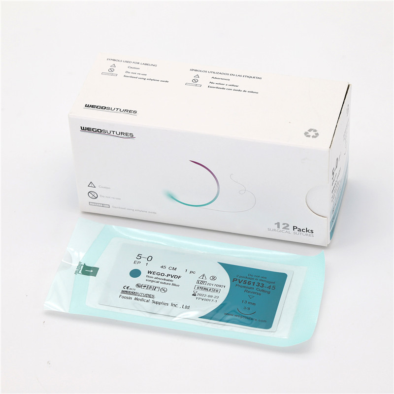 Sterile Monofilament Non-Absoroable Polyvinylidene fluoride Sutures With or Without Needle WEGO-PVDF