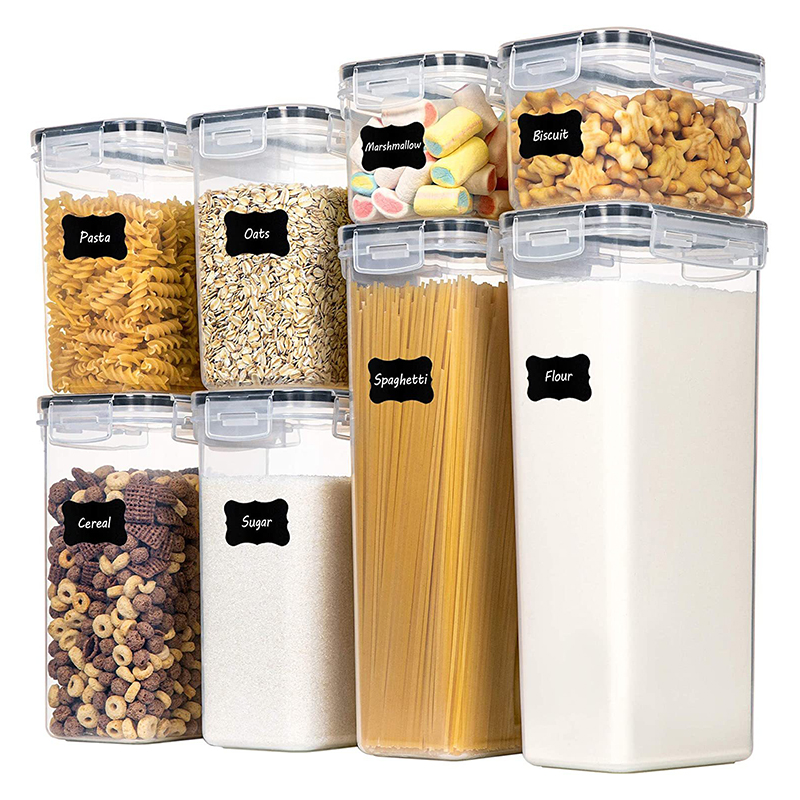7pcs PP Food Storage Containers Set Kitchen Storage Containers for Flour Sugar and Cereal Plastic Dry Airtight Food Canisters