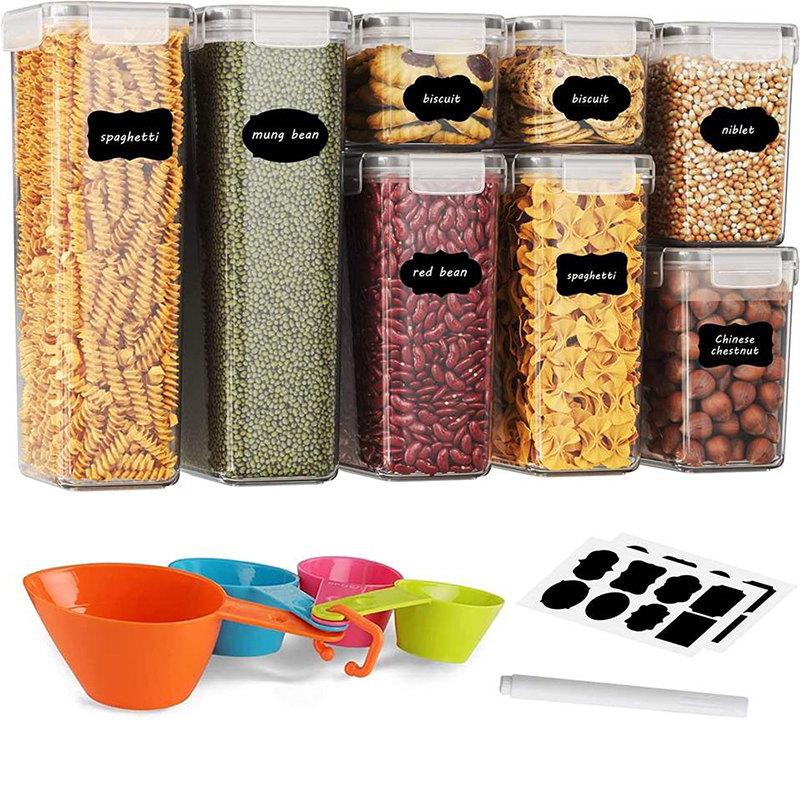 8 -pieces Eco Friendly Keeper Meal Airtight Kitchen Plastic Box Leak Proof Stackable Dry Food Storage Container With Lids
