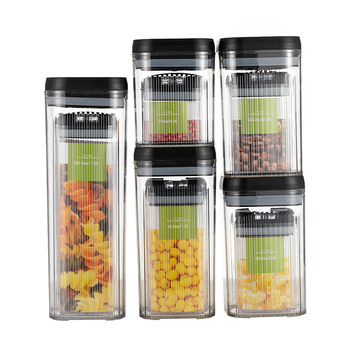 New Design High Quality Airtight Transparent 10pcs Combination Dry Food Storage Container sets with Lid Save Shipping