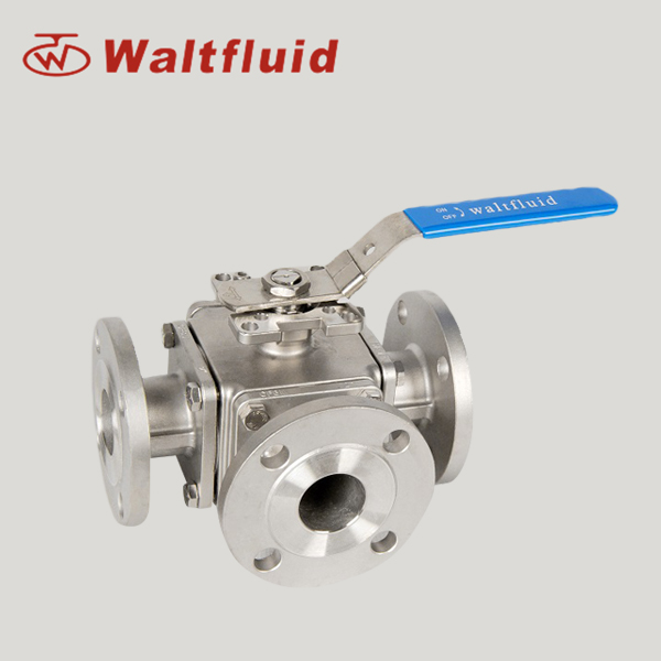 3-Way Stainless Steel Ball Valve Full Port,Flange End 150Lb ISO5211-Direct Mount Pad