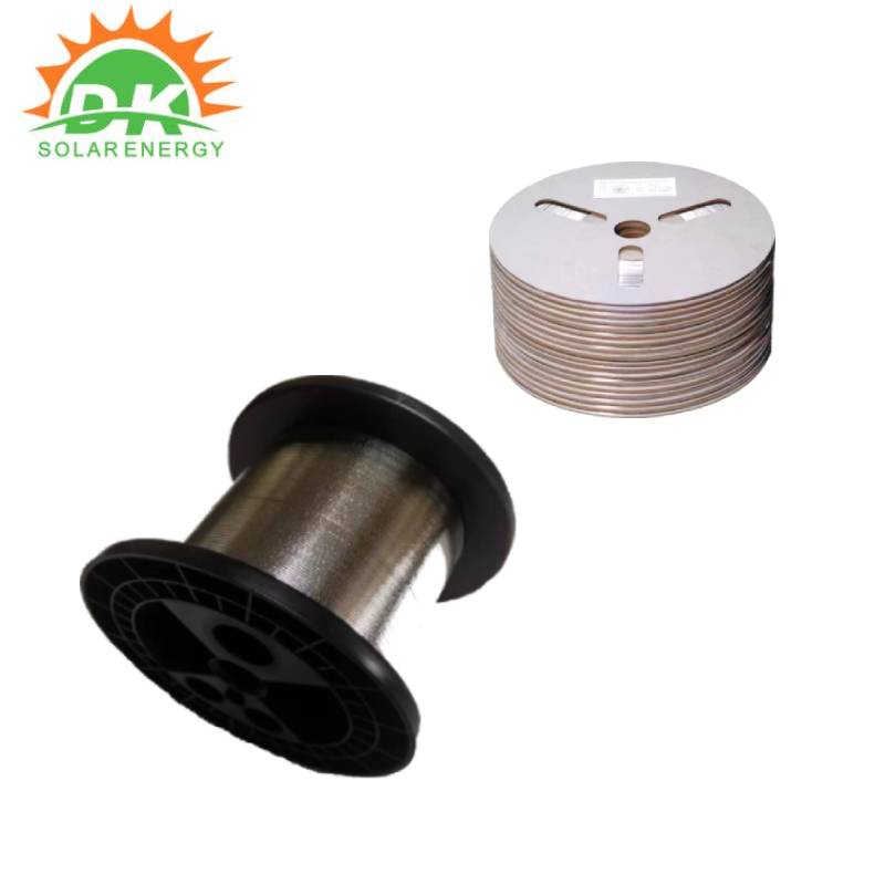 Solar ribbon cell connector bus bar wire