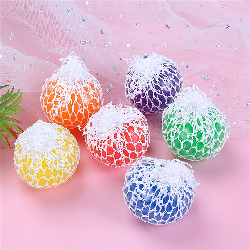 Mesh squishy beads ball squeeze toy