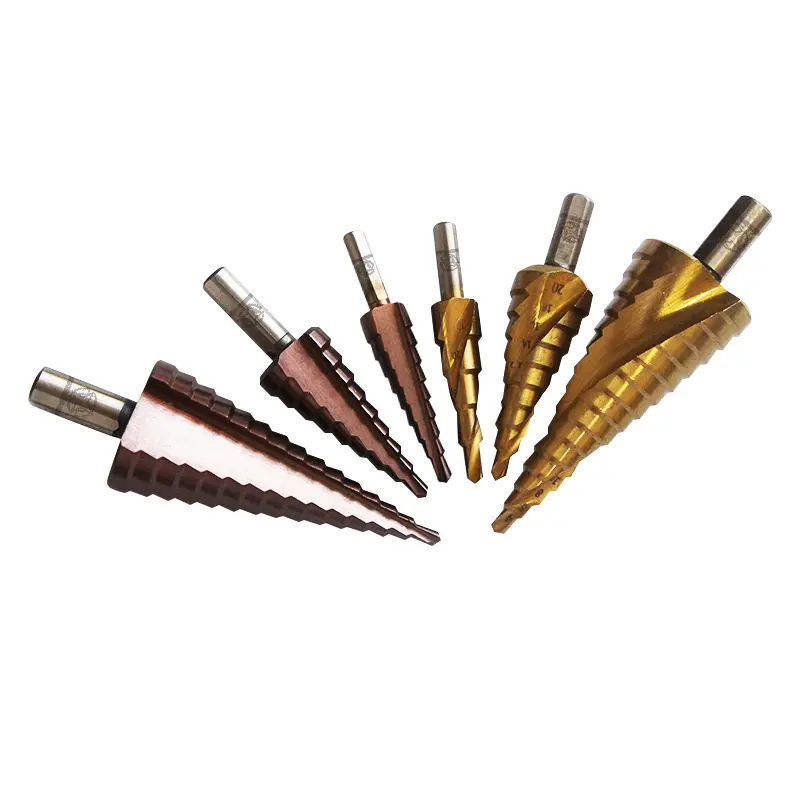Hexagon Shank Titanium Step Drill Bits 3-12mm 4-12mm 4-20mm HSS Power Tools HSS Wood Metal Drilling