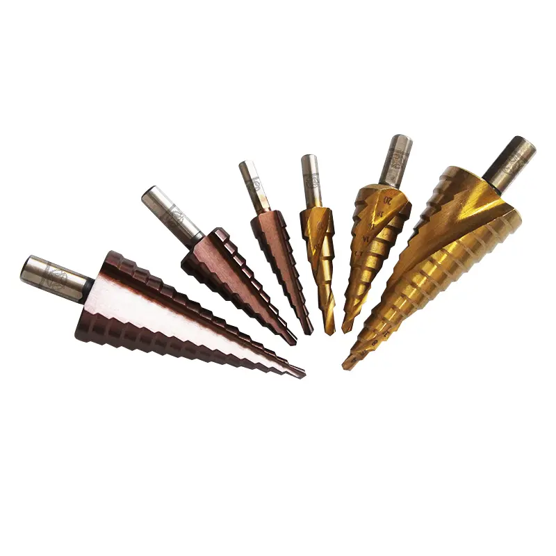  Hexagon Shank Titanium Step Drill Bits 3-12mm 4-12mm 4-20mm HSS Power Tools HSS Wood Metal Drilling