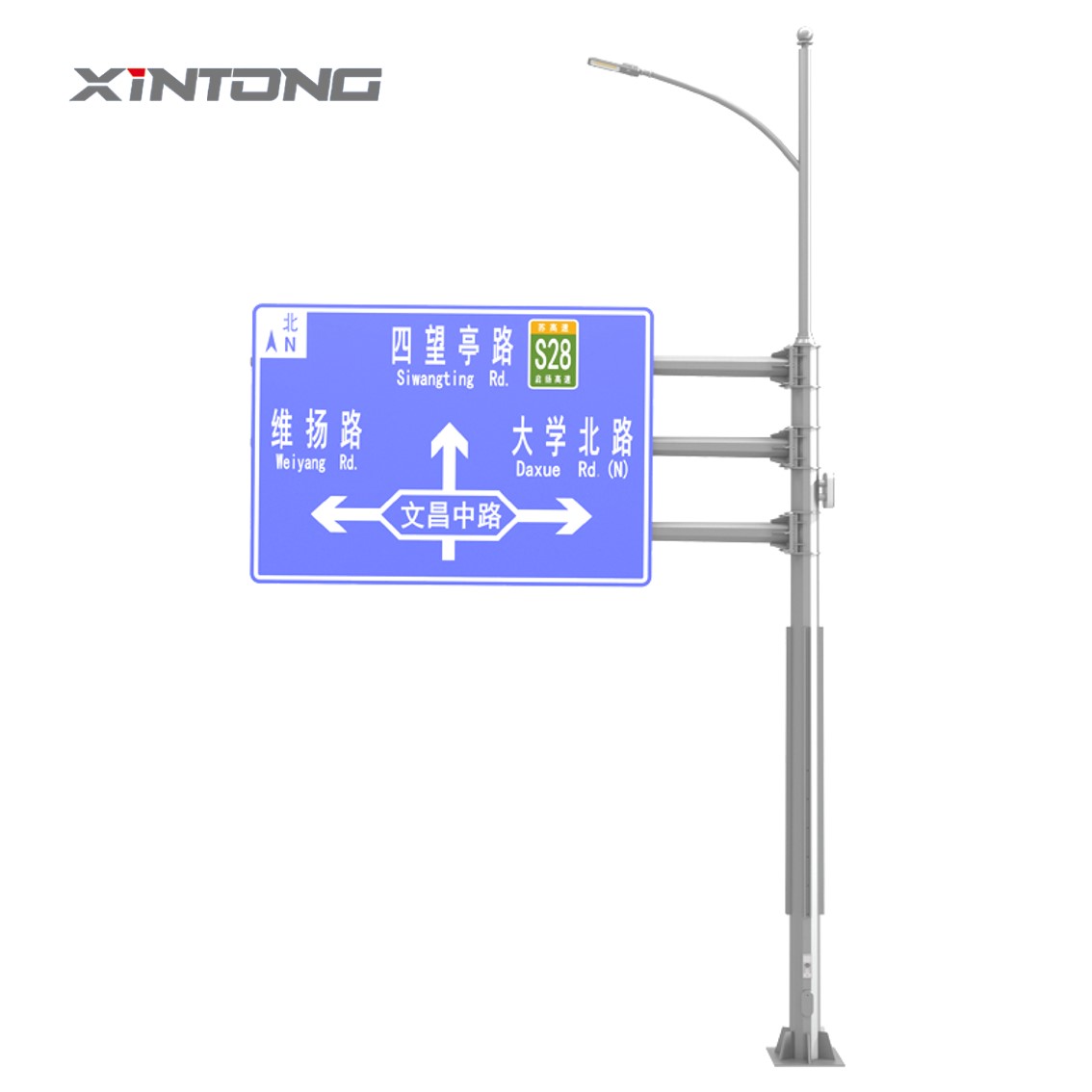 Q235B Steel Material Pole Traffic Sign Pole Price