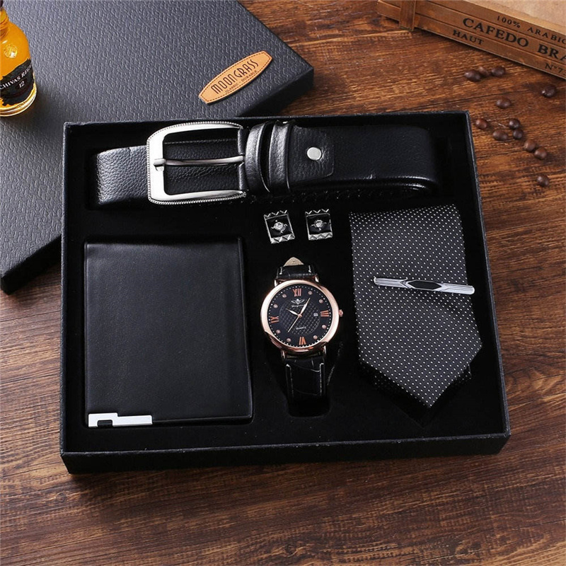 Eco Friendly Printing Custom Logo Lid and Base Kraft Gift Box Package for Men Kit Belt Wallet Sun Glasses and Watches