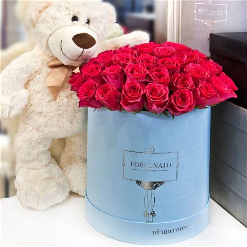 Wholesale Cardboard Cylinder Rose Gift Packaging Colorful Paper Tube Luxury Round Flower Box With Lid and Custom Logo