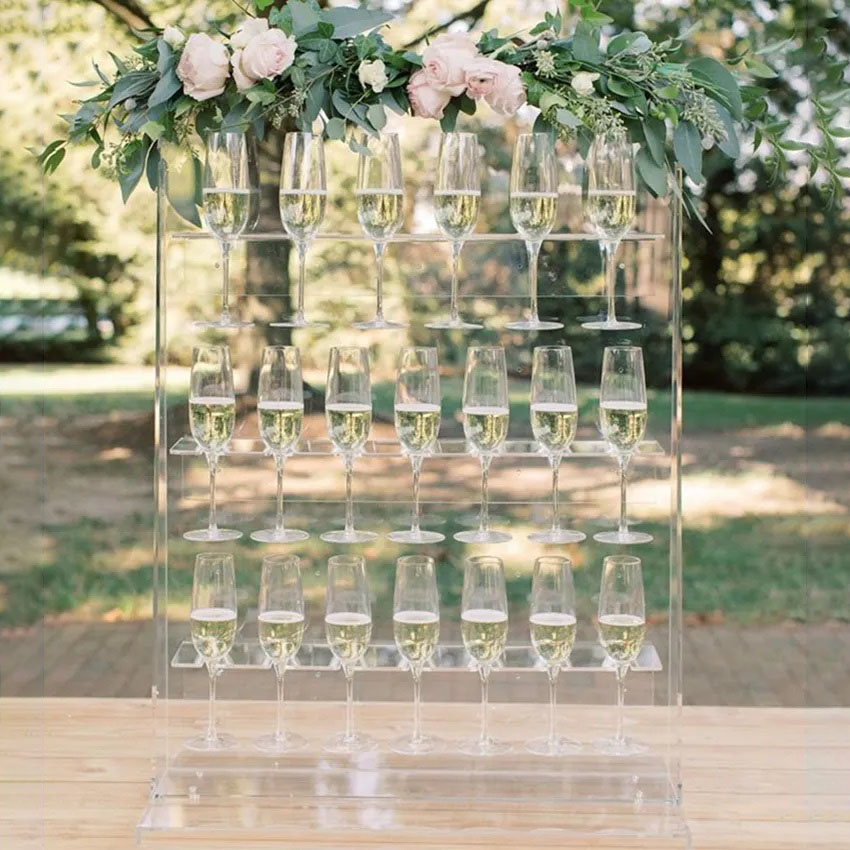 Acrylic champagne wall xinquan for wedding display