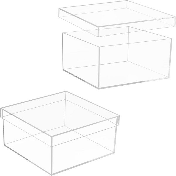 Transparent Acrylic Square Cube Storage Boxes