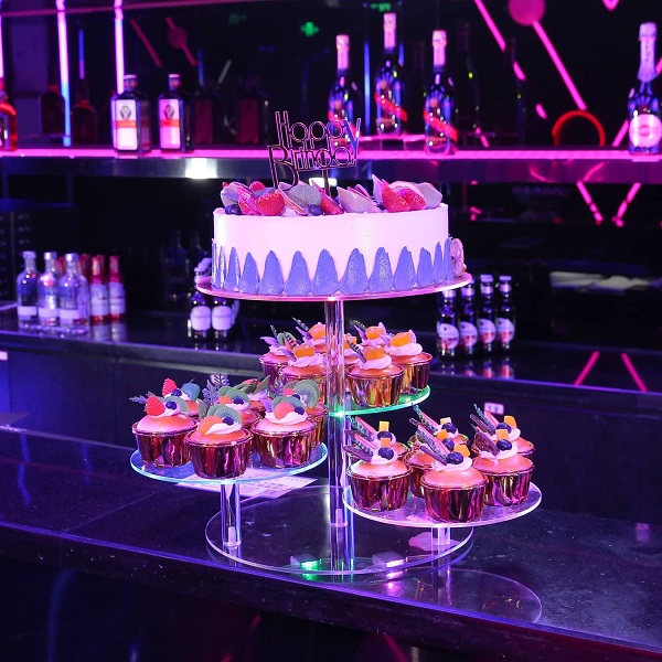 4 Tier LED Round Acrylic Cupcake Stand