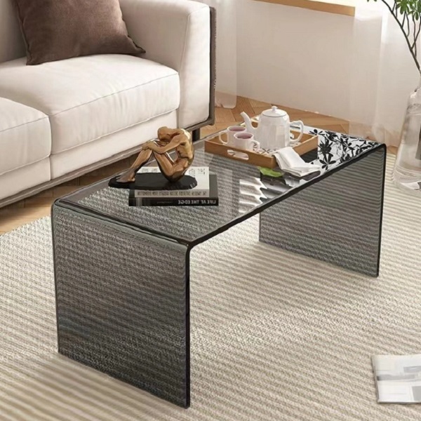 Customizable Acrylic Curved Glass Living Room Coffee Table