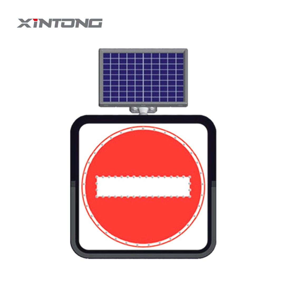 Solar-powered No Entry Sign