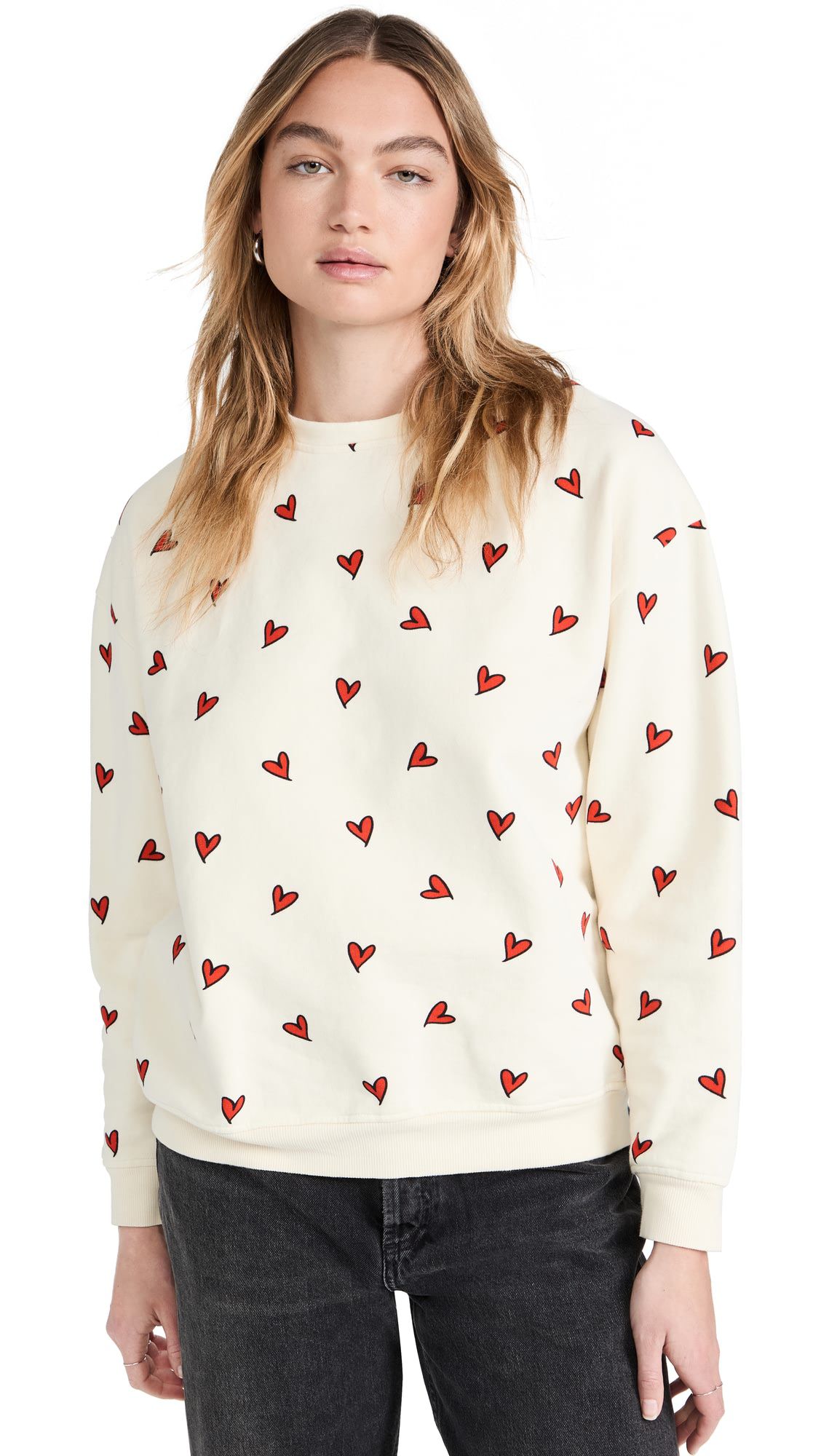 Made in china Heart pattern high neck casual hoodie top