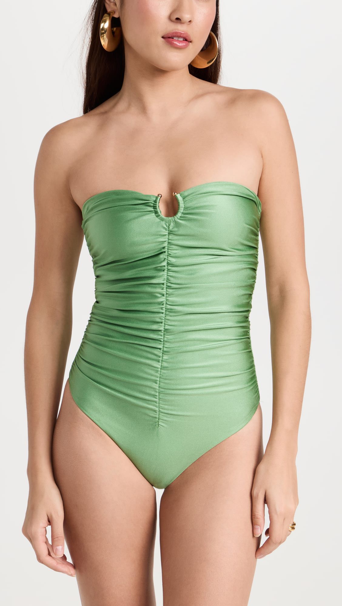 Factory wholesale green jumpsuit sexy strapless swimsuit