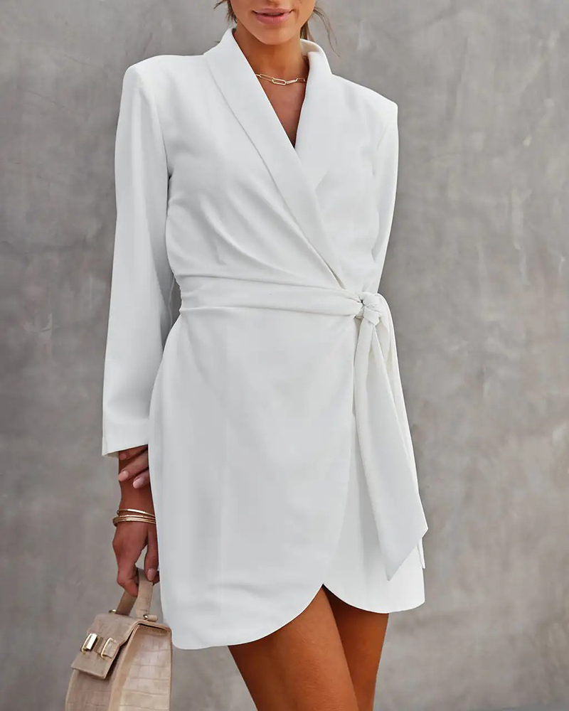 OEM casual long sleeve simple white dress