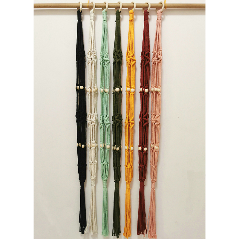 Macramé Plant Hangers with Beads Tassels for Indoor Wall Hanging Plants