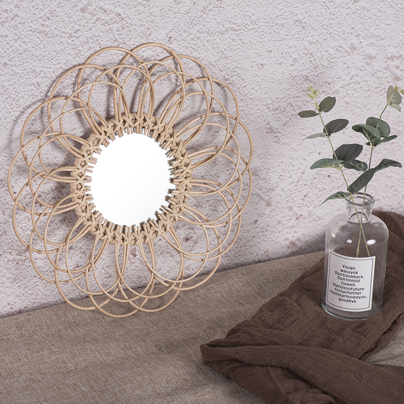 Round willow mirror,Mirror Wall hanging Decor, Home Decoration,13.8 Inch