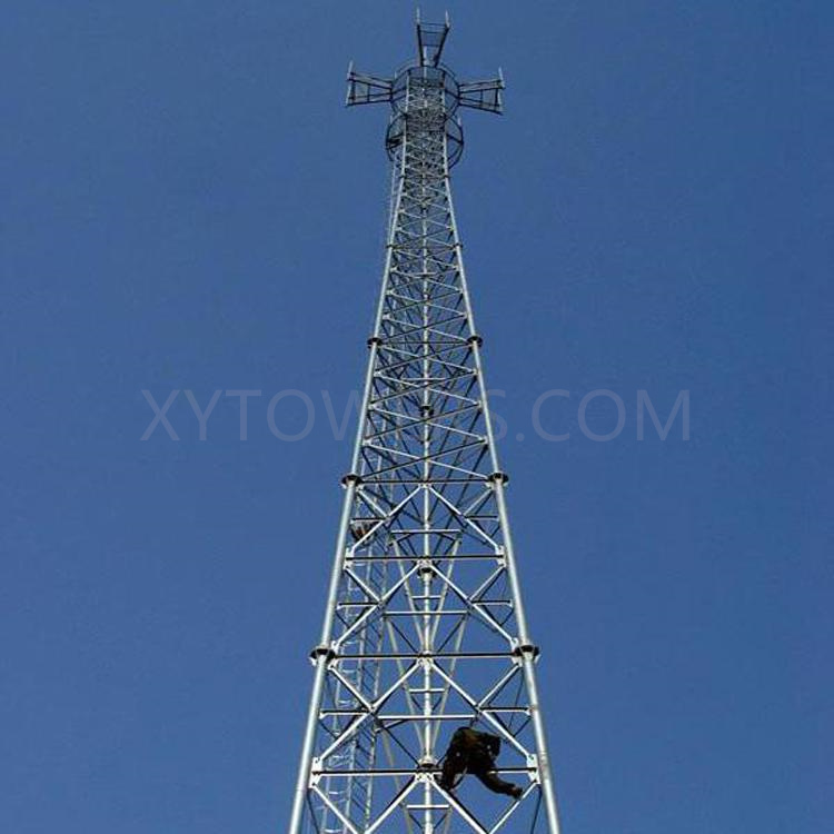 35M 3 Legs Tubular Steel Radio Communication Self Supporting Tower 