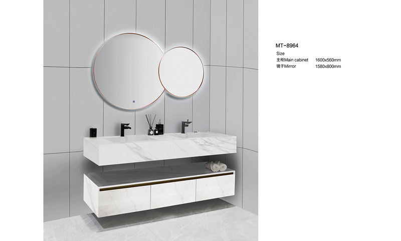 White Bathroom Cabinet with Two Mirror Designs MT-8964