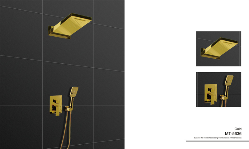 Split Shower Panel in Gold with Simple Design MT-5636