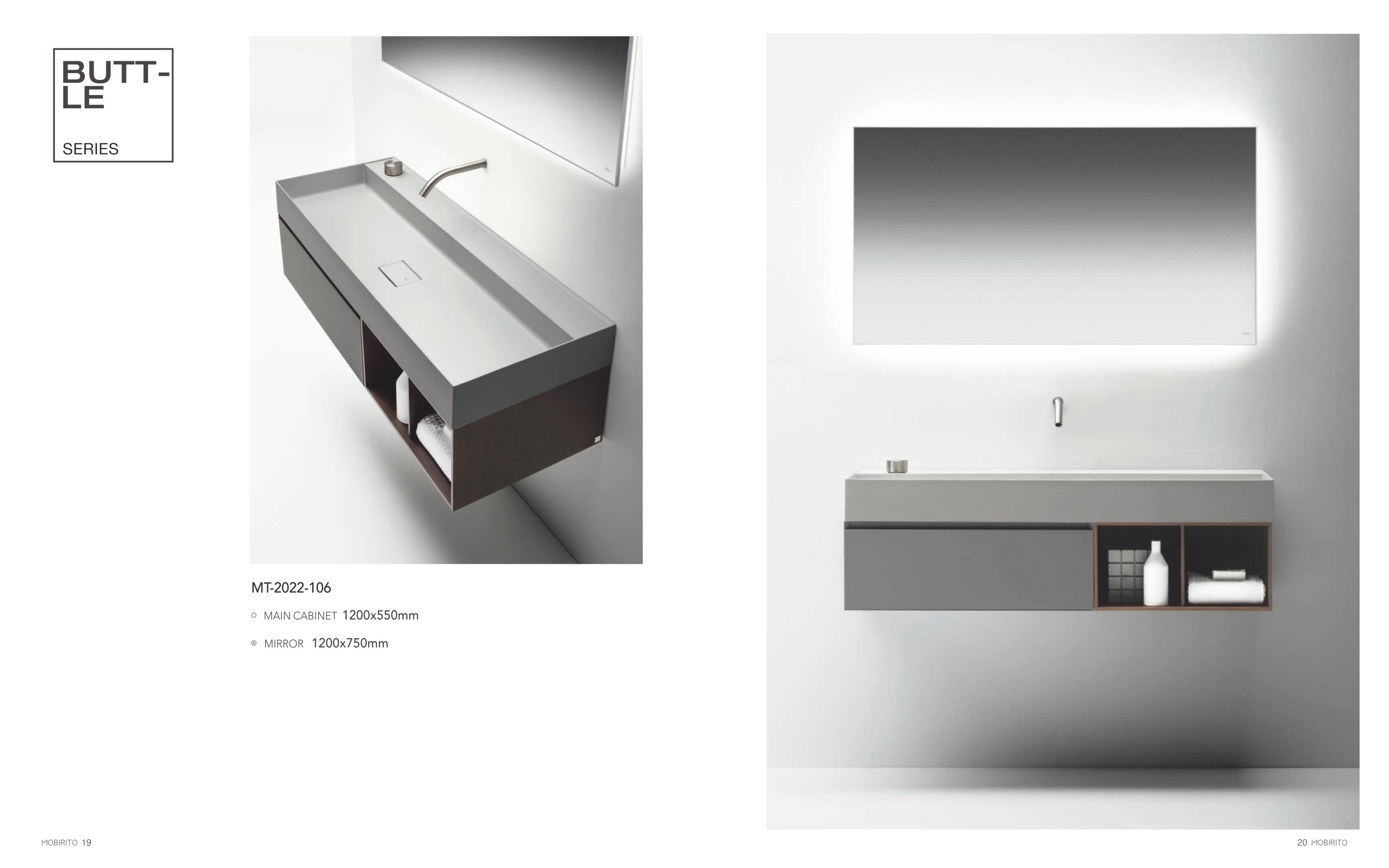 One-piece table basin Bathroom Cabinet MT2022-106