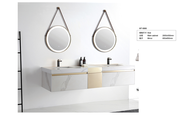 Concise Bathroom Cabinets with Two Basin MT-8866