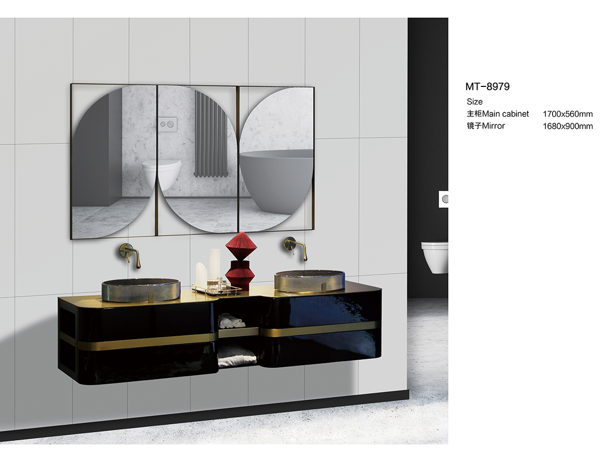MT-8979 Bathroom Cabinets with Elegant Mirror
