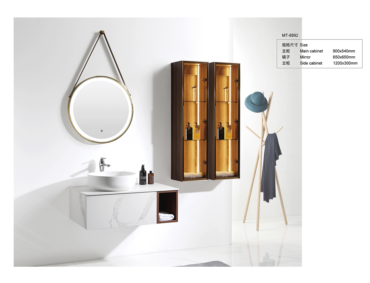 MT-8892 Bathroom main Cabinets with Elegant side cabinet