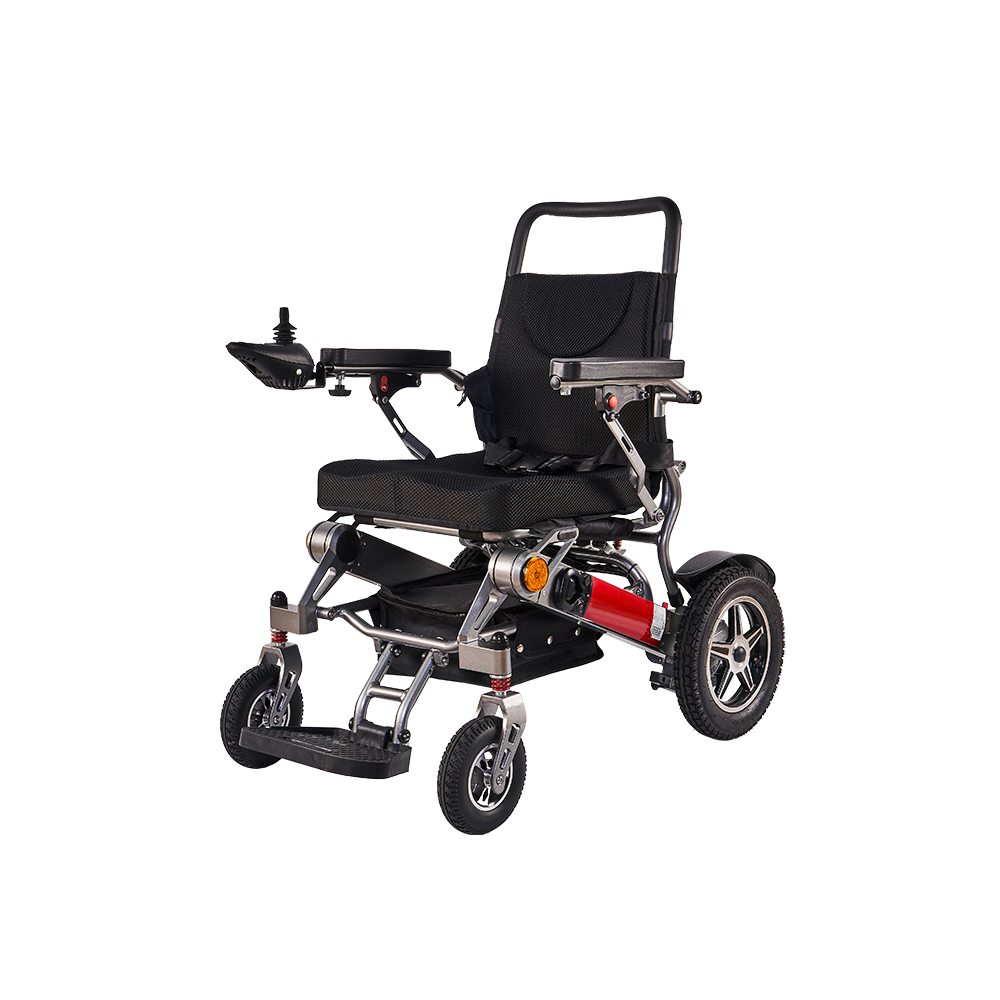 Aluminum Alloy lightweight electric wheelchair with 24V 12Ah lithium battery folding electric wheelchairs 