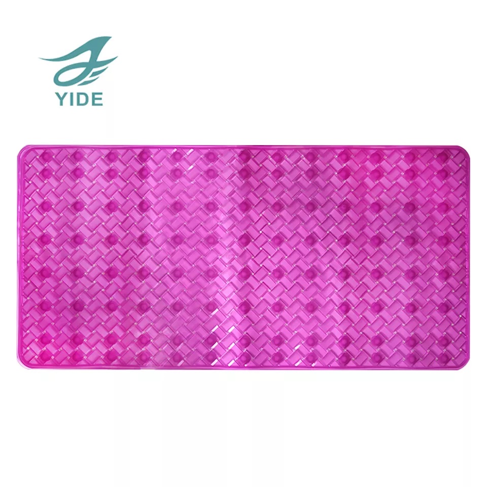 YIDE Square Shower Mat Pvc Skid Resistance Rubber Bath Mat With Drain Hole Water Proof